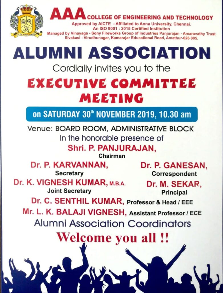 Alumni Association Executive Committee Meeting AAA ENGINEERING COLLEGE