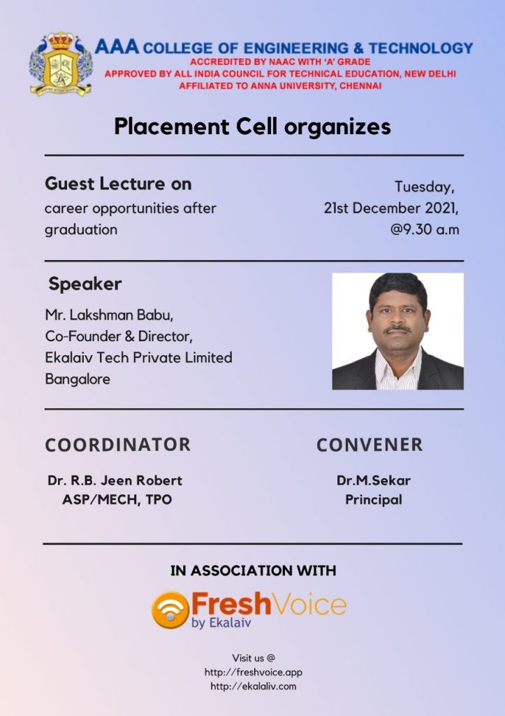 Placement Cell - Guest Lecture